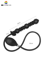 BDT3055 - Inflatable anal plug bơm hơi chuỗi hạt dài và vân sóng có đế