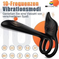 BDT3114 - Vòng rung tình yêu cao cấp mix thanh kích thích hậu môn dài 14cm