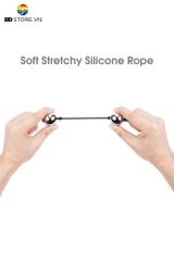 BDT3120 - Anal ball kim loại vòng dây kéo rút silicon với hai quả bi nối tiếp
