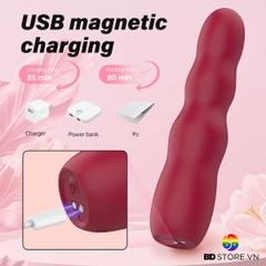 BDT3443 - Trứng rung sạc điện có 10 chế độ thiết kế 3 khúc dài 14.7cm