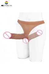 BDT3479 - Dương vật giả 2 đầu có quần tam giác lọt khe dài 12.5cm