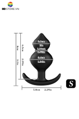 BDT3713 - Anal bead hai khối hạt hình giọt nước nối tiếp chân đế dạng sừng cong