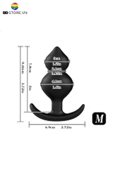 BDT3713 - Anal bead hai khối hạt hình giọt nước nối tiếp chân đế dạng sừng cong