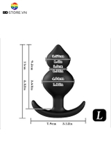 BDT3713 - Anal bead hai khối hạt hình giọt nước nối tiếp chân đế dạng sừng cong