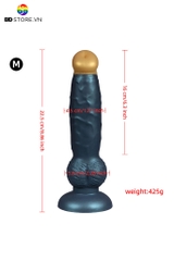 BDT3969 - Cu giả chó có đế gắn tường và gân nổi bao quanh dài 18 và 22cm