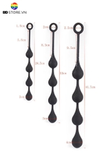 BDT3979 - Butplug với chuỗi hạt hình giọt nước và vòng kéo dễ thao tác