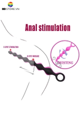 BDT402 - Anal beads có 7 tầng hạt liền chất liệu silicon dài 20.7cm