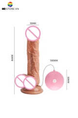 BDT4102 - Dương vật rung điều khiển có dây và đế dính tường dài 8cm