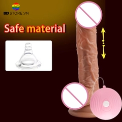 BDT4102 - Dương vật rung điều khiển có dây và đế dính tường dài 8cm