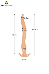 BDT4192 - Butt plug long vòng gờ xếp tầng nối tiếp cổ đính các hạt bi tròn