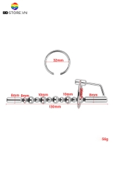 BDT4239 - Dụng cụ nong niệu đạo inox với chuỗi hạt bi mix móc nối cố định