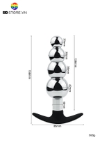 BDT4273 - Anal bead chuỗi hạt 4 tầng kim loại xếp tầng tăng dần đế silicon