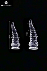 BDT436 - Cu giả trong suốt vòi bạch tuộc đế dính tường kèm 4 size