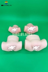 BDT441 - Mông giả nguyên khối silicon mềm trong có rãnh và hạt nổi