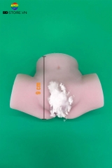 BDT441 - Mông giả nguyên khối silicon mềm trong có rãnh và hạt nổi