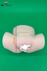 BDT441 - Mông giả nguyên khối silicon mềm trong có rãnh và hạt nổi