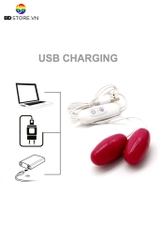 BDT4493 - Trứng rung sạc USB hai đầu bằng nhựa có 10 tần số dài 2.5cm