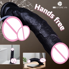 BDT4495 - Cu giả Châu Phi bắn tinh bơm tay có đế hít tường dài 20cm
