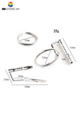 BDT463 - Dụng cụ thông niệu đạo nam sounding inox có lỗ gắn vòng đeo