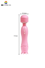 BDT467 - Chày rung silicon vương miện có lưỡi liếm dài 17cm