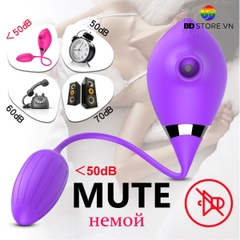 BDT4677 - Trứng rung hút 2 đầu và 10 chế độ điều khiển không dây dài 20cm