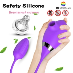 BDT4677 - Trứng rung hút 2 đầu và 10 chế độ điều khiển không dây dài 20cm