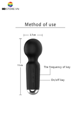 BDT468 - Chày rung mini sạc điện có 20 chế độ xoay 360 độ dài 11cm