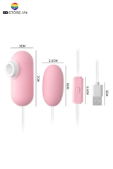 BDT4715 - Trứng rung hút 2 đầu có dây mix lưỡi liếm sạc trực tiếp dài 7cm