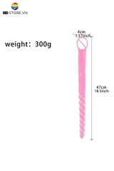 BDT481 - Dương vật giả 2 đầu có bi siêu dài 47cm silicon mềm
