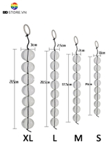 BDT484 - Anal bead với chuỗi ngọc tròn trơn chất liệu thủy tinh có 4 size