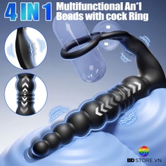 BDT4892 - Vòng rung dương vật mix anal beads điều khiển xa sạc điện
