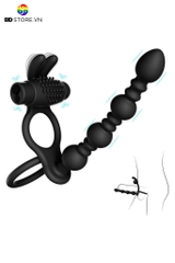 BDT5030 - Vòng đeo dương vật rung tai thỏ và anal ball có 10 chế độ