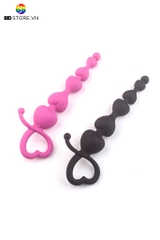 BDT5176 - Anal ball với 6 tầng hạt hình trái tim tăng dần kết hợp quai nắm