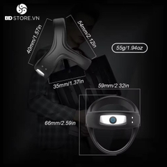 BDT640 - Vòng rung dương vật có 10 tần số sạc điện đường kính 66mm