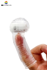 BDT718 - Bao cao su gai ngón tay kèm trứng rung mini dài 8cm