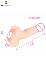 BDT775 - Âm đạo giả 2 đầu dương vật silicon rỗng ruột dài 20cm