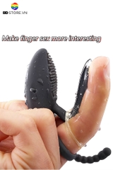 BDT786 - Vòng rung dương vật mix chuỗi bi nhỏ điều khiển xa và sạc điện