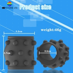 BDT796 - Vòng rung đeo dương vật chống xuất tinh sớm có bi và sạc điện