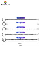BDT839 - Dụng cụ sounding inox thiết kế chuỗi bi liền mix vòng đeo dài 275mm