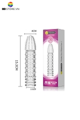 BDT885 - Bao cao su gai bi đôn dên trong suốt dài 15.3cm