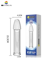 BDT885 - Bao cao su gai bi đôn dên trong suốt dài 15.3cm