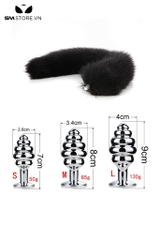 SMT045 - Đuôi cáo cosplay 1 màu với phích xoắn ốc inox có 3 size