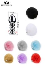 SMT056 - butt plug cosplay đuôi thỏ 1 màu với thiết kế 4 tầng có 3 size