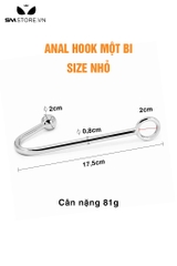 SMT121 - Anal hook cao cấp thiết kế 1 bi chất liệu thép không gỉ