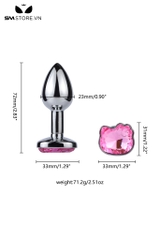 SMT3300 - Butt plug hậu môn đế hình con mèo với phích trơn có 3 size