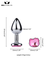 SMT3300 - Butt plug hậu môn đế hình con mèo với phích trơn có 3 size