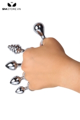 SMT3363 - Đồ chơi hậu môn hình thoi trơn inox có tay cầm có 3 size