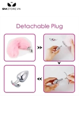 SMT3404 - Đuôi cáo cosplay có đèn led phát sáng dài 38cm với butt plug inox