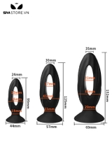 SMT3821 - Đồ chơi hậu môn butt plug rỗng trong đế dính tường có 3 size