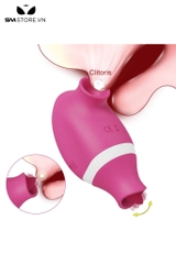 SMT3883 - Máy rung hút âm đạo mini 2 đầu có lưỡi liếm dài 8.5cm